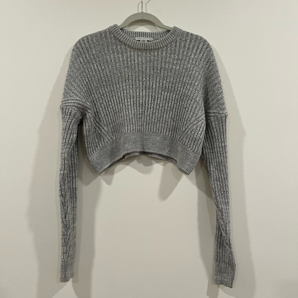 cropped gray urban sweater